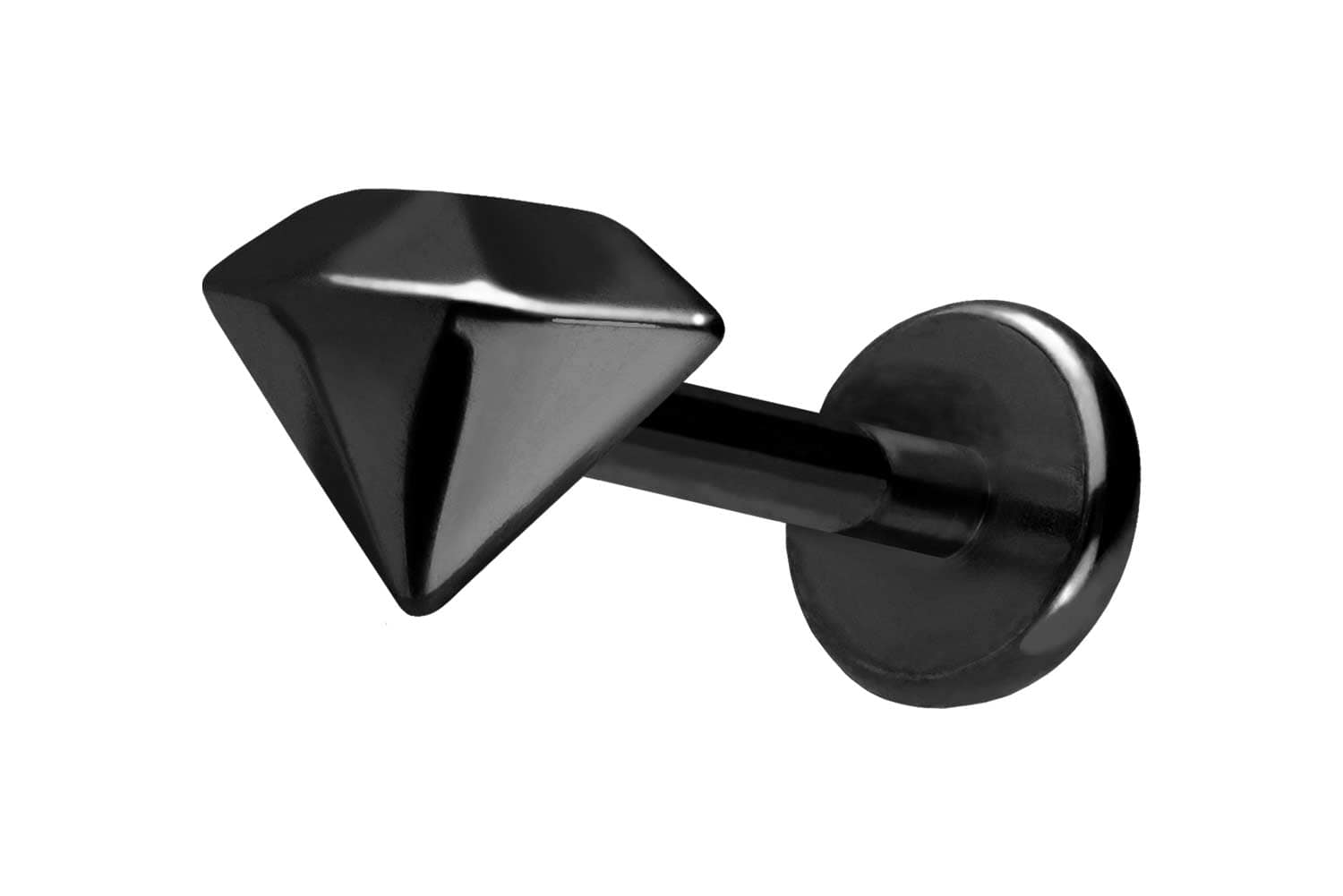 Titan Labret Piercing mit Push Fit DIAMANT